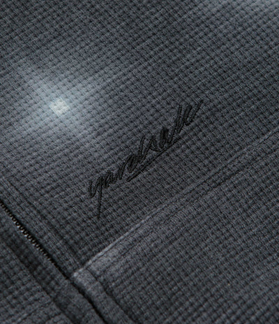 Yardsale Reversible Thermal Hoodie in Black and Charcoal