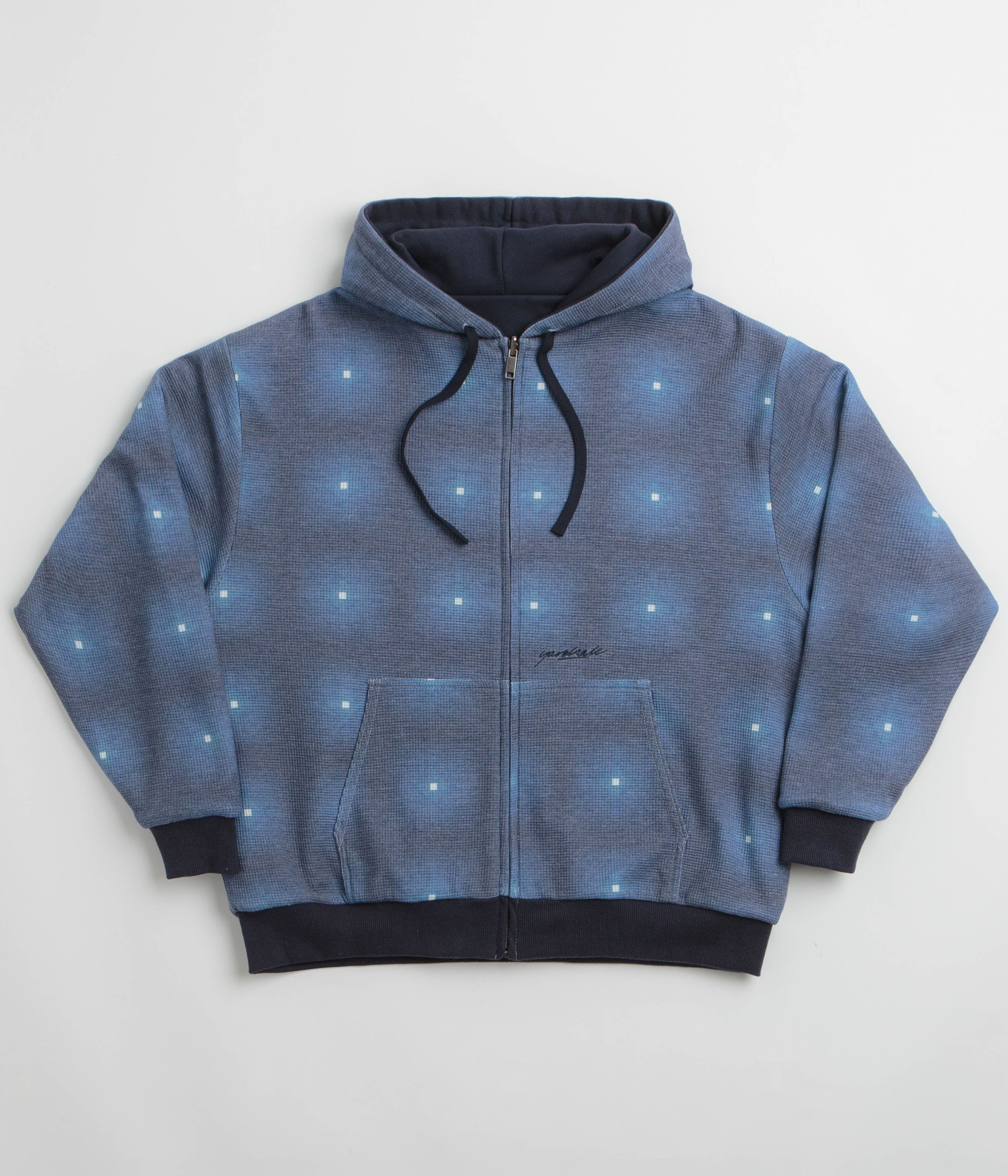 Yardsale Reversible Thermal Hoodie in Navy and Navy