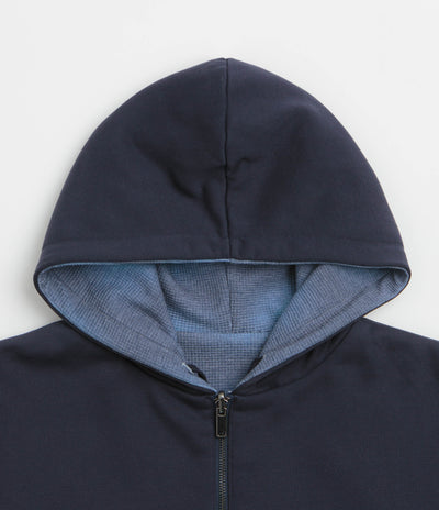 Yardsale Reversible Thermal Hoodie in Navy and Navy