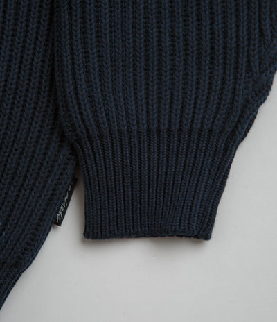 Yardsale Ripper Knit Zip Sweatshirt - Navy