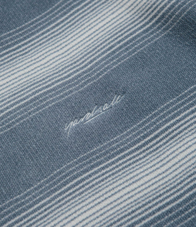 Yardsale Ripple Chenille Crewneck Sweatshirt in White and Blue