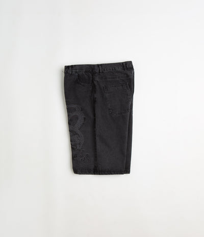 Yardsale Snake Denim Shorts - Black