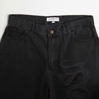 Yardsale Snake Denim Shorts - Black thumbnail