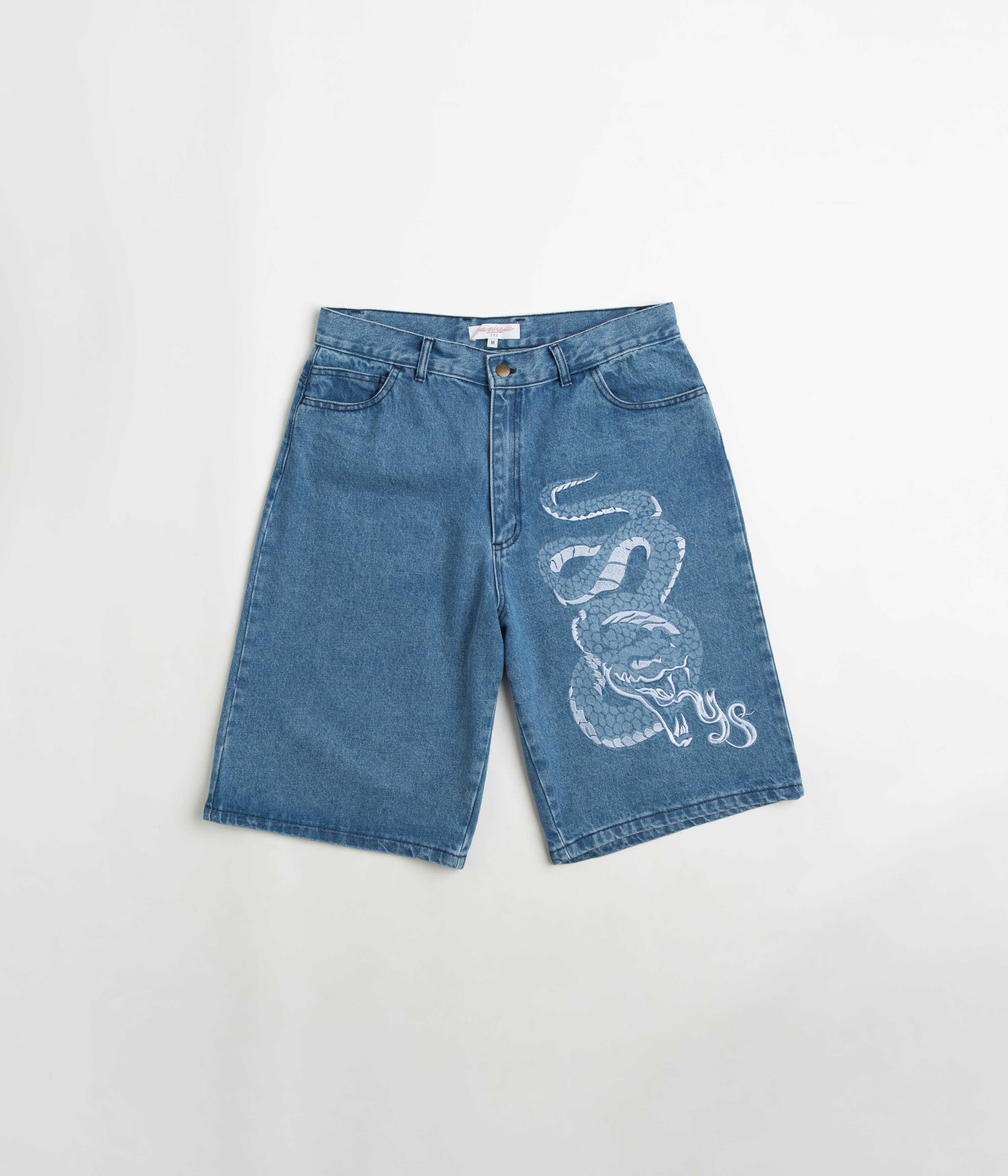 Yardsale Snake Denim Shorts - Denim | Flatspot