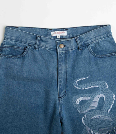 Yardsale Snake Denim Shorts - Denim