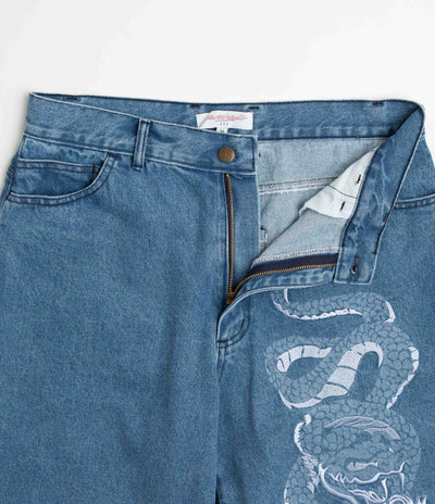 Yardsale Snake Denim Shorts - Denim