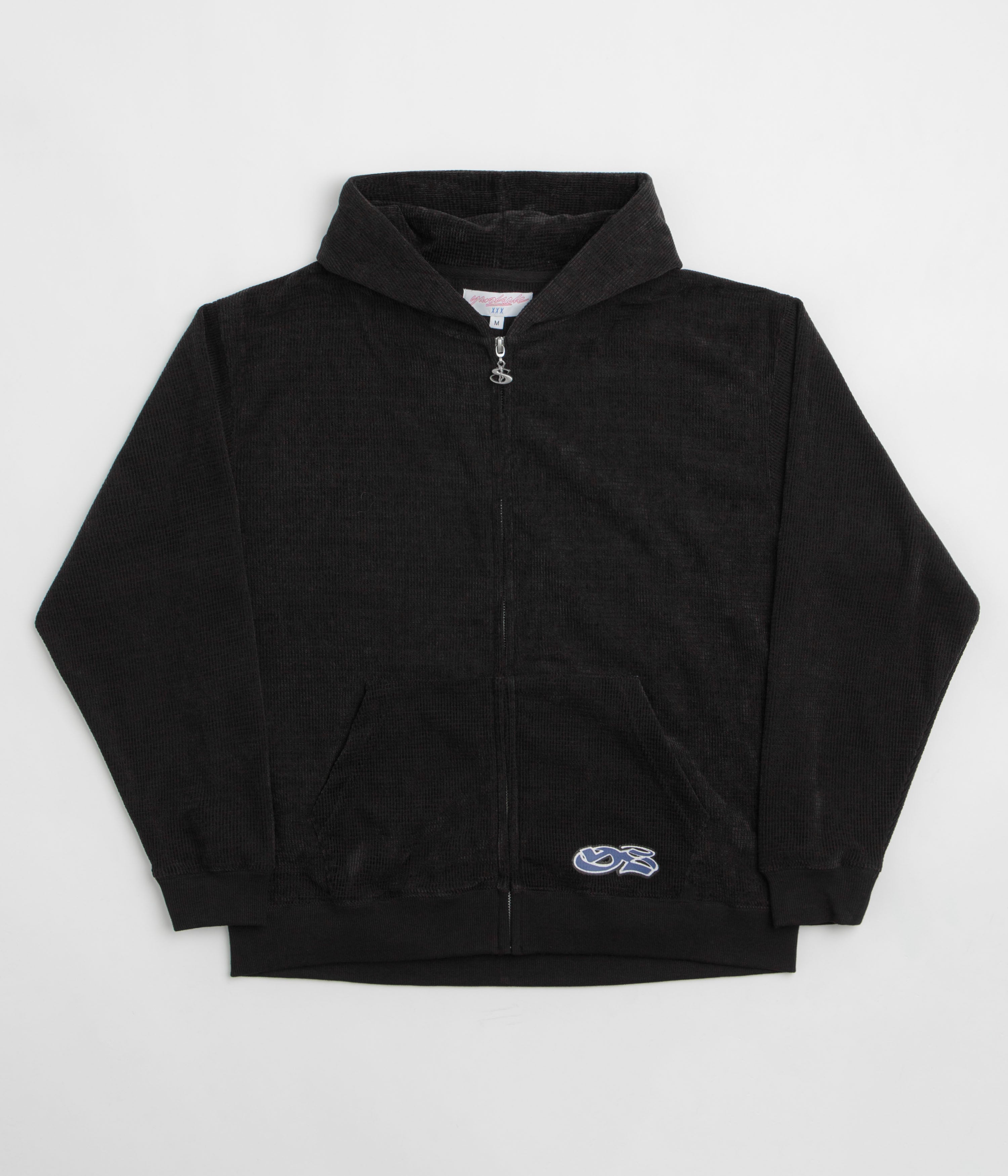 Yardsale Sprayed Waffle Full Zip Hoodie in Black