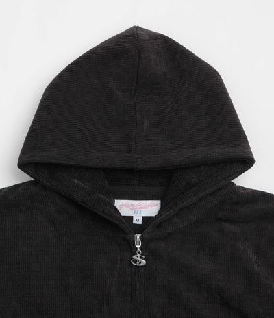 Yardsale Sprayed Waffle Full Zip Hoodie - Black