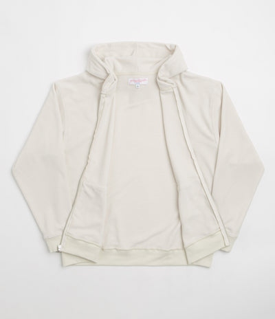 Yardsale Sprayed Waffle Full Zip Hoodie - Cream