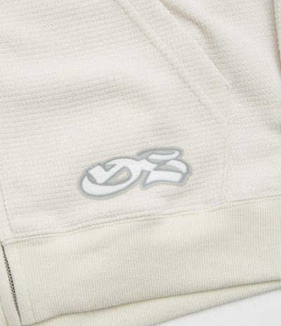 Yardsale Sprayed Waffle Full Zip Hoodie - Cream