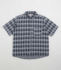 Yardsale YS Knitted Short Sleeve Shirt in Blue and White