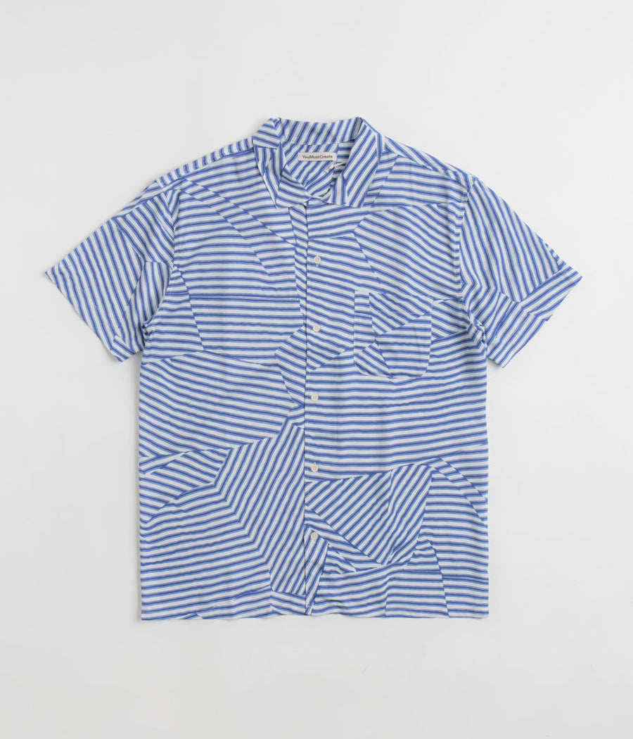 YMC Malick Shirt in Blue and White