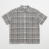 YMC Malick Short Sleeve Shirt - Charcoal / Off White thumbnail