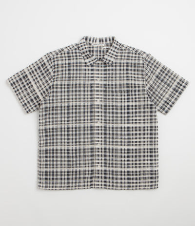 YMC Malick Short Sleeve Shirt - Charcoal / Off White