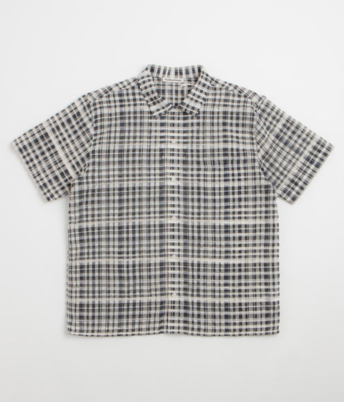 YMC Malick Short Sleeve Shirt - Charcoal / Off White