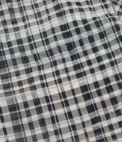 YMC Malick Short Sleeve Shirt - Charcoal / Off White