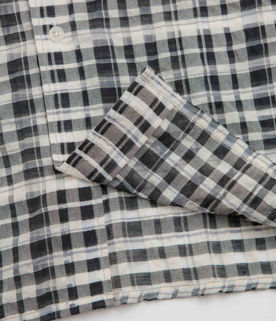 YMC Malick Short Sleeve Shirt - Charcoal / Off White