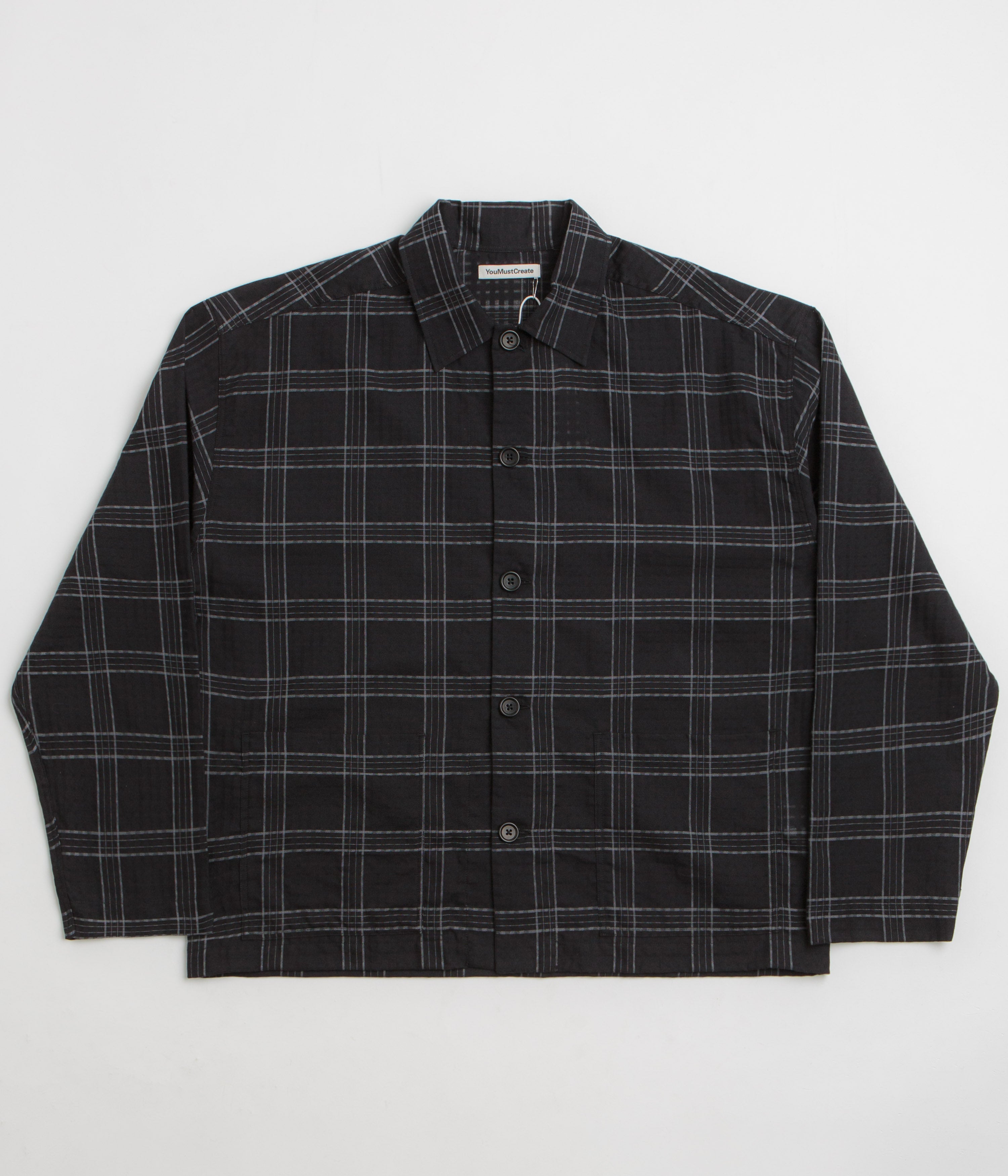 YMC PJ Overshirt in Black and Grey