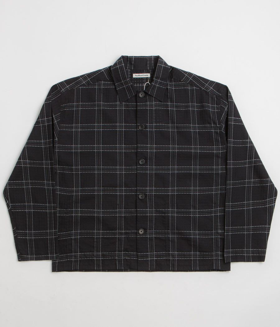 YMC PJ Overshirt in Black and Grey