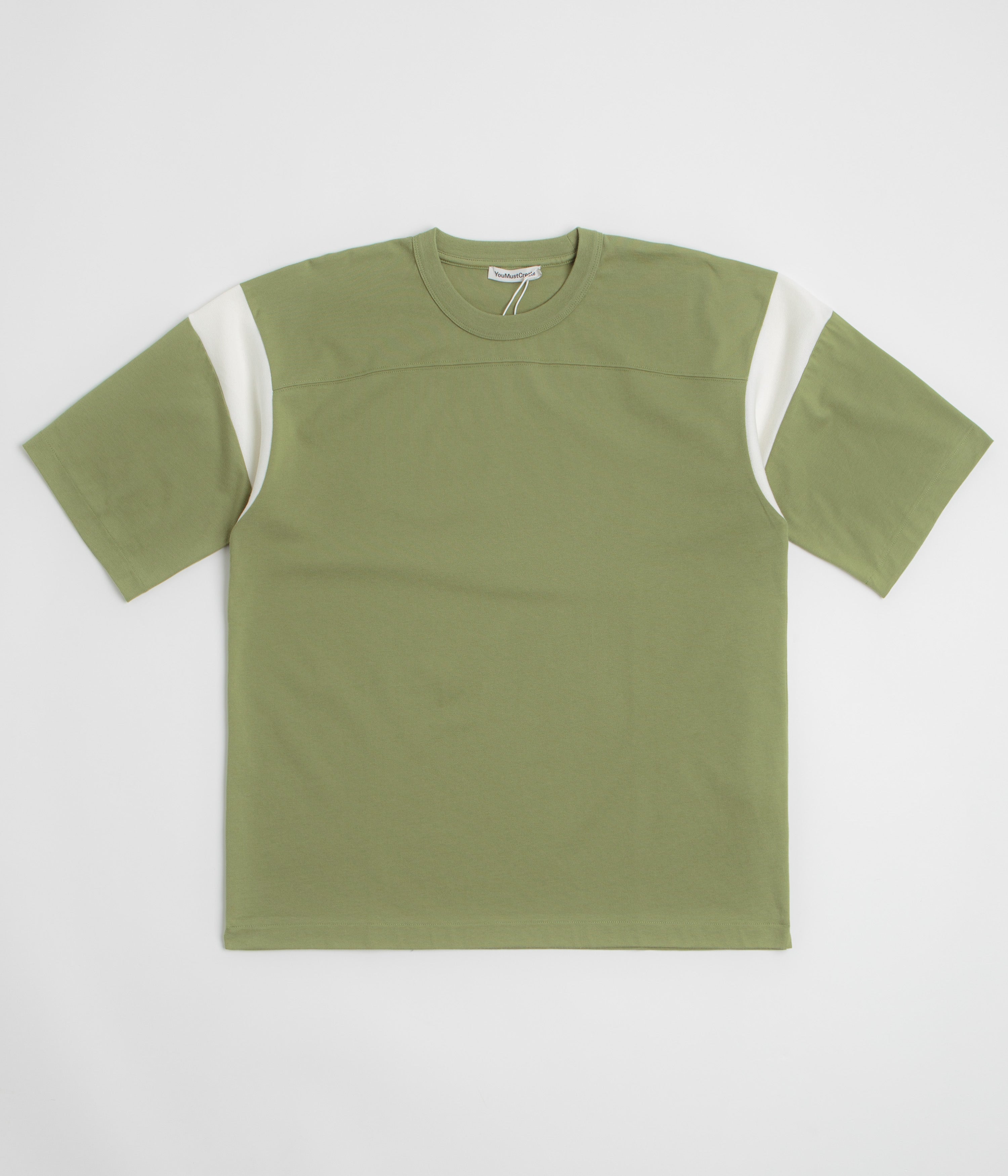 YMC Skate T Shirt in Green and White