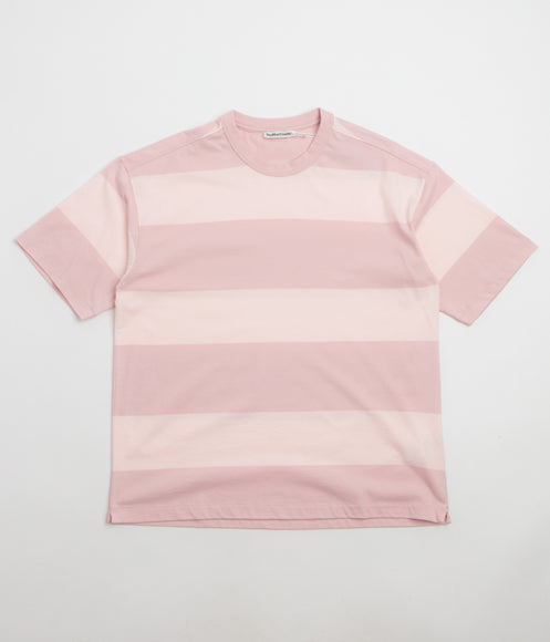 YMC Triple Wide Stripe T-Shirt - Pink / Multi