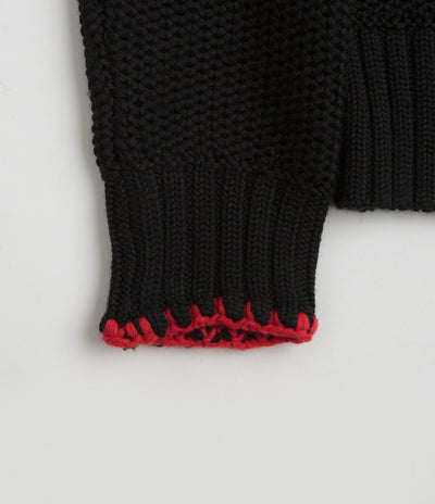 YMC Yips Knit Crewneck Sweatshirt in Black