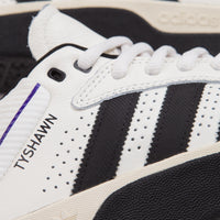 Adidas Tyshawn Shoes - Cloud White / Core Black / Collegiate Purple thumbnail