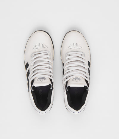 Adidas Tyshawn Shoes in Cloud White and Core Black / Collegiate Purple