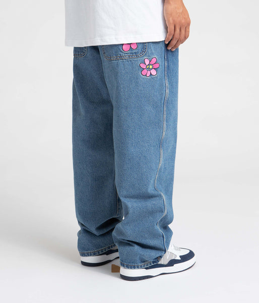 Butter Goods Flower Denim Jeans Washed Indigo Flatspot