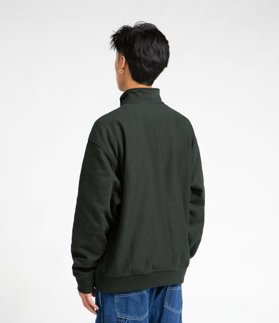 Carhartt Half Zip American Script Sweatshirt - Dark Cedar