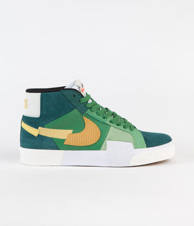 Nike SB Blazer Mid Mosaic Shoes - Aloe Verde / University Gold - Rainforest