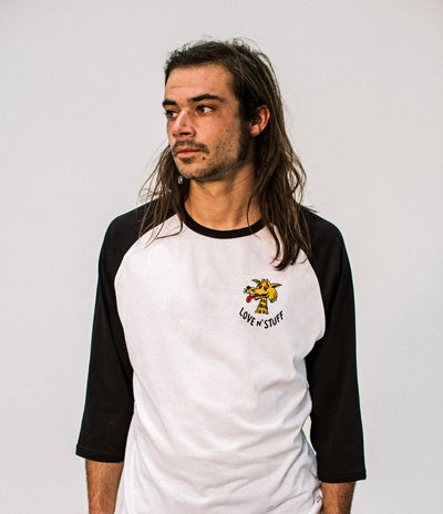 Brixton Lovin' 3/4 Sleeve T-Shirt - White / Black