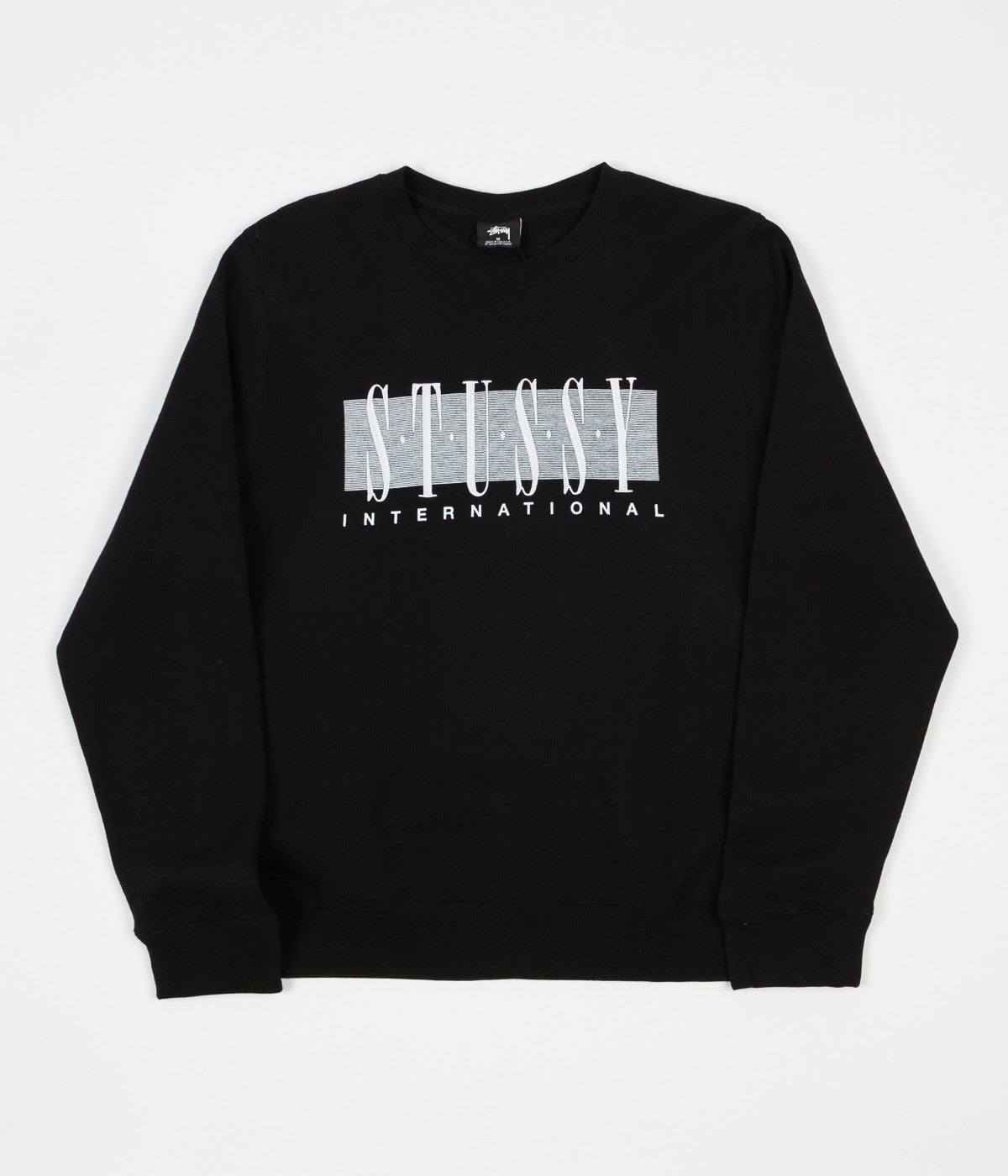 Stussy International Applique Crewneck Sweatshirt Black Flatspot