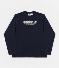 Adidas 4.0 Logo Long Sleeve T-Shirt - Collegiate Navy / Wonder White