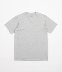 Adidas 4.0 Logo T-Shirt - Medium Grey Heather / Orange Rush