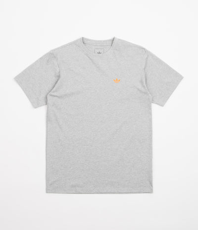 Adidas 4.0 Logo T-Shirt - Medium Grey Heather / Orange Rush