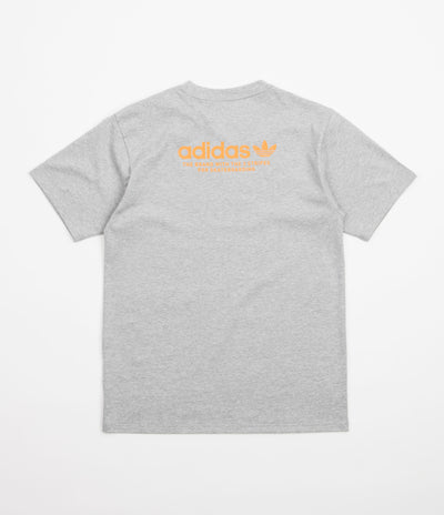 Adidas 4.0 Logo T-Shirt - Medium Grey Heather / Orange Rush