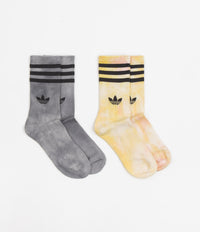 Adidas Batik Socks (2 Pair) in Solid Grey and Black