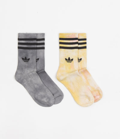 Adidas Batik Socks (2 Pair) in Solid Grey and Black
