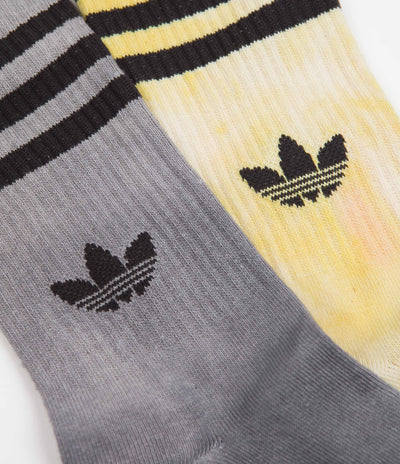 Adidas Batik Socks (2 Pair) in Solid Grey and Black