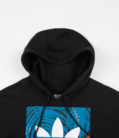 Adidas BB Print Hoodie - Black / Active Teal / Active Orange