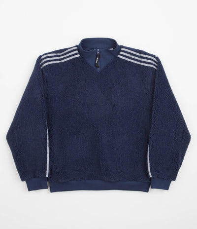Adidas Blondey Sherpa Pullover Jacket - Mineral Blue / Reflective Silver