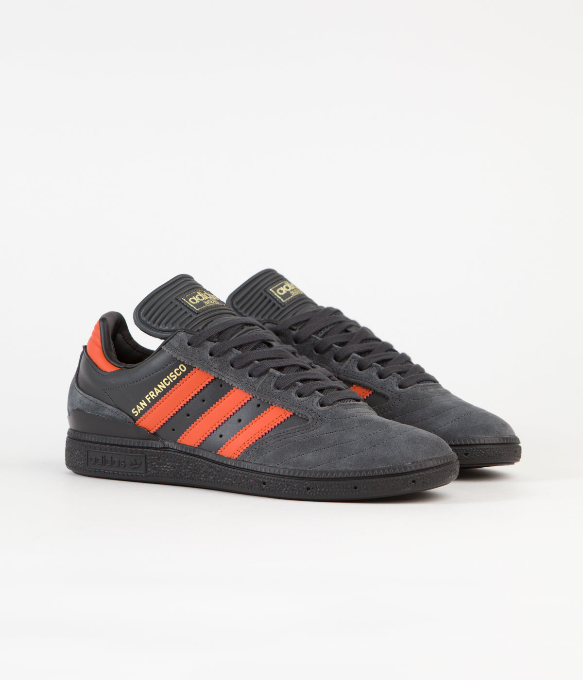 Adidas Busenitz Shoes Carbon Collegiate Orange Core Black Flatspot