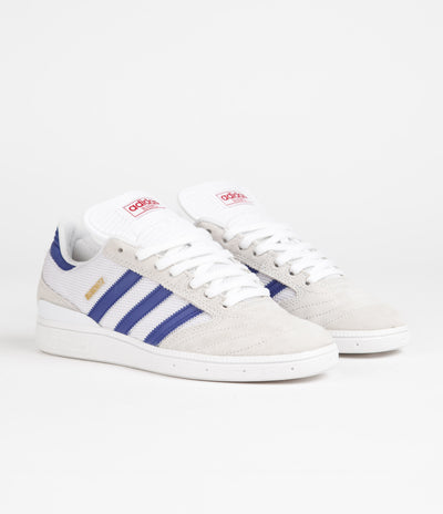 Adidas Busenitz Shoes - Crystal White / Semi Lucid Blue / Gold Metallic