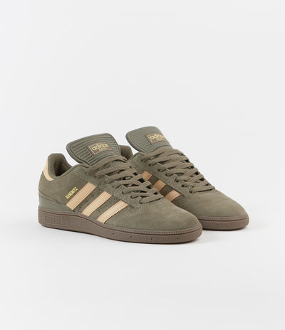 Adidas Busenitz Shoes - Raw Khaki / Glow Orange / White