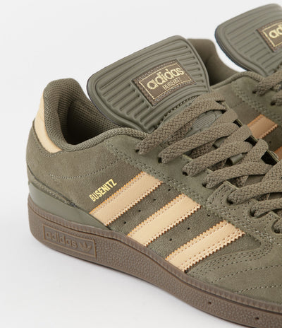 Adidas Busenitz Shoes - Raw Khaki / Glow Orange / White