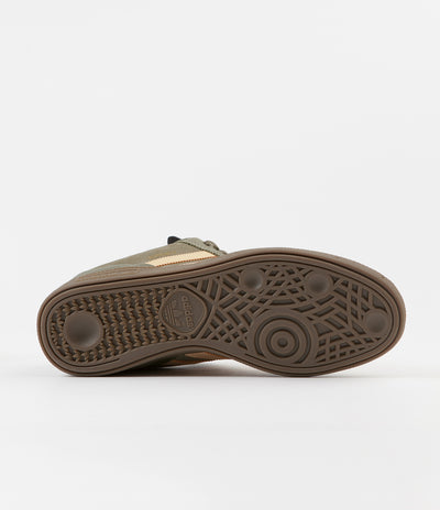 Adidas Busenitz Shoes - Raw Khaki / Glow Orange / White