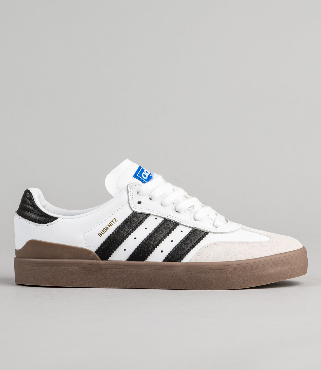 Adidas Busenitz Vulc Samba Shoes White Core Black Bluebird Flatspot