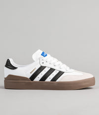 Adidas Busenitz Vulc Samba Shoes - White / Core Black / Bluebird