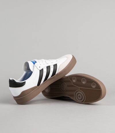 Adidas Busenitz Vulc Samba Shoes - White / Core Black / Bluebird